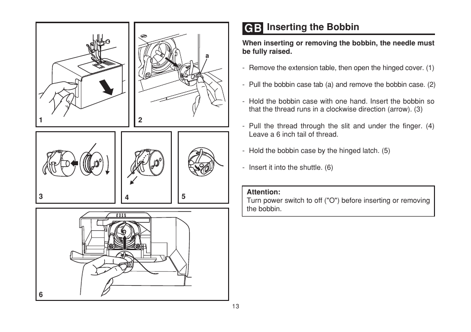 Inserting the bobbin | SINGER 2263 SIMPLE Instruction Manual User Manual | Page 20 / 62