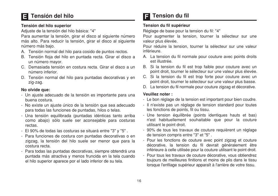 Tensión del hilo, Tension du fil | SINGER 2263 SIMPLE Instruction Manual User Manual | Page 23 / 62