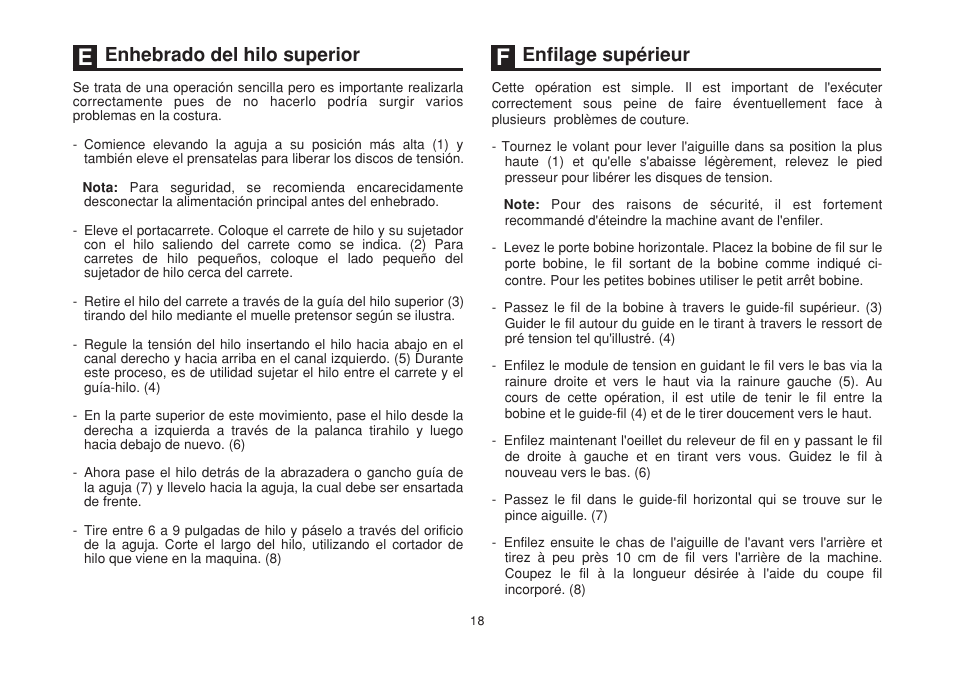 Enhebrado del hilo superior, Enfilage supérieur | SINGER 2263 SIMPLE Instruction Manual User Manual | Page 25 / 62