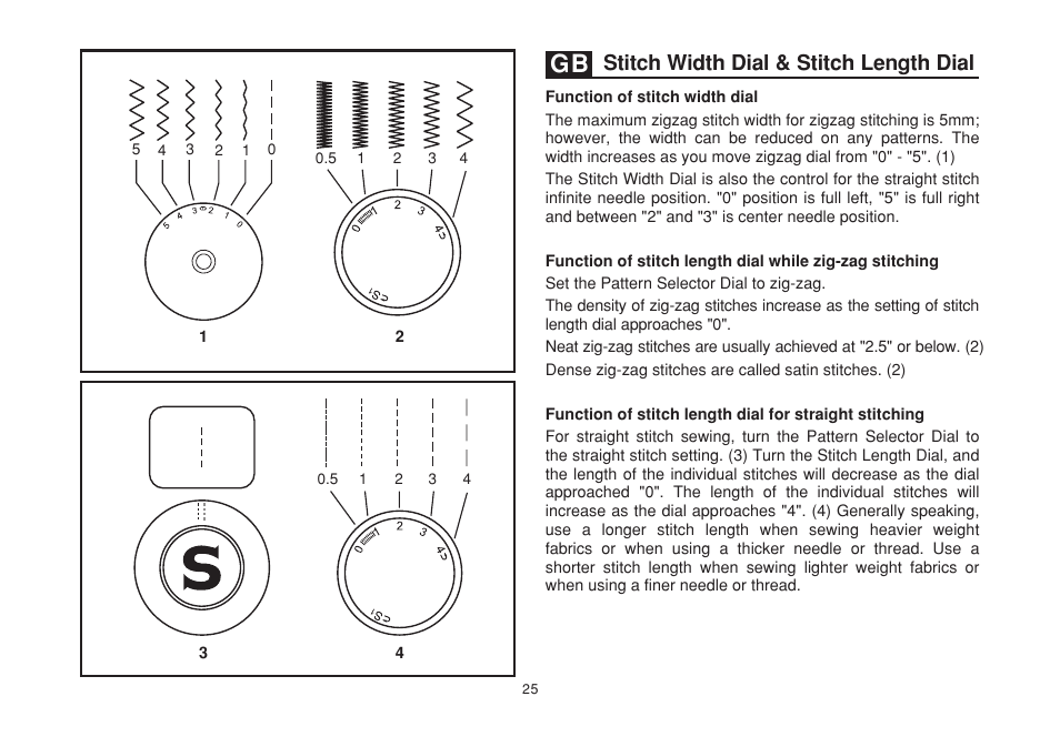 Stitch width dial & stitch length dial | SINGER 2263 SIMPLE Instruction Manual User Manual | Page 32 / 62