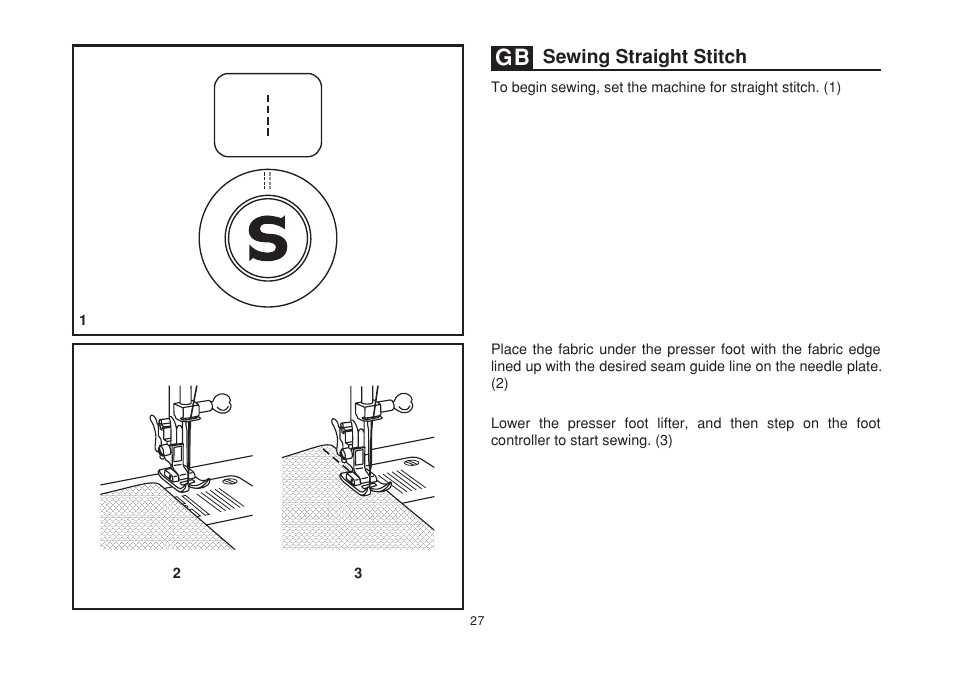 Sewing straight stitch | SINGER 2263 SIMPLE Instruction Manual User Manual | Page 34 / 62