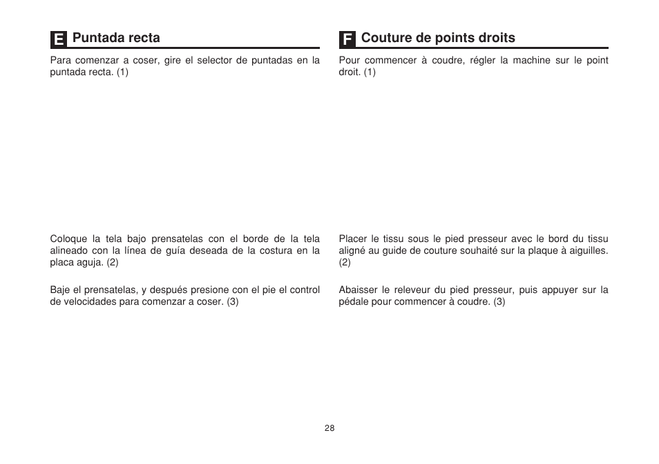Puntada recta, Couture de points droits | SINGER 2263 SIMPLE Instruction Manual User Manual | Page 35 / 62