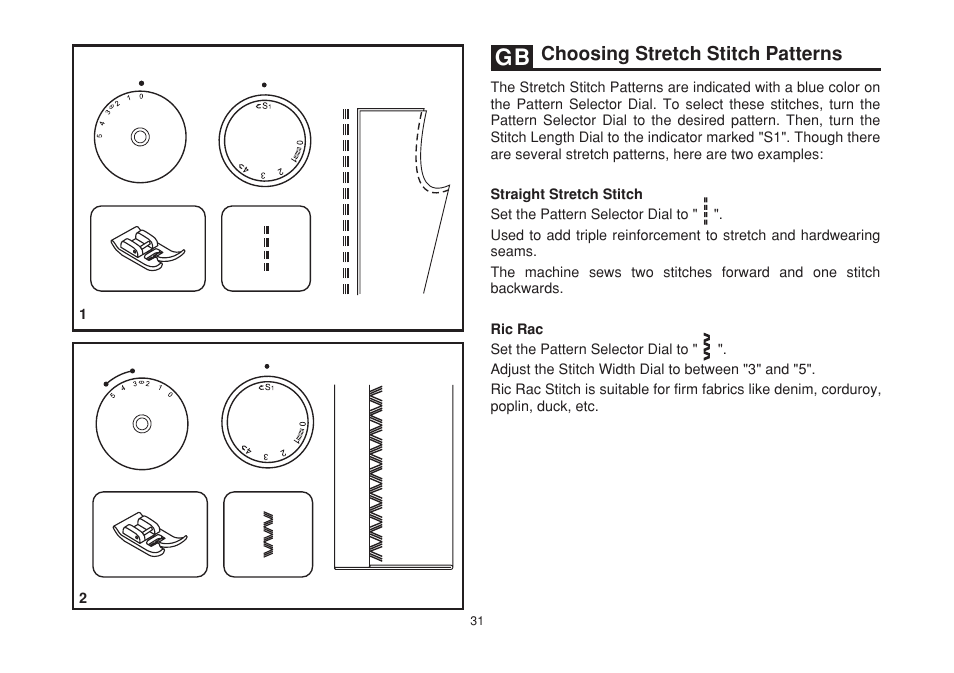 Choosing stretch stitch patterns | SINGER 2263 SIMPLE Instruction Manual User Manual | Page 38 / 62