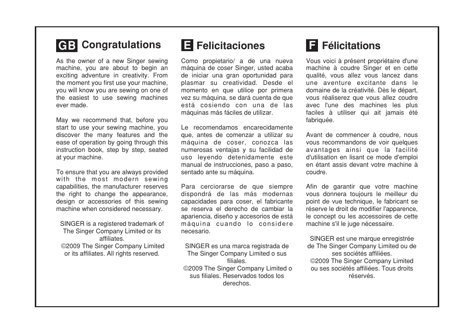 SINGER 2263 SIMPLE Instruction Manual User Manual | Page 5 / 62