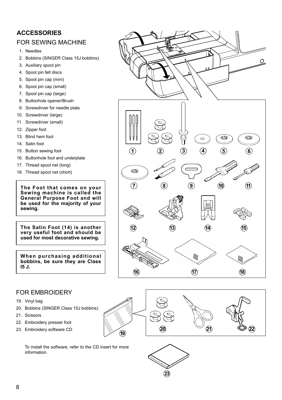 SINGER XL-580 User Manual | Page 10 / 136