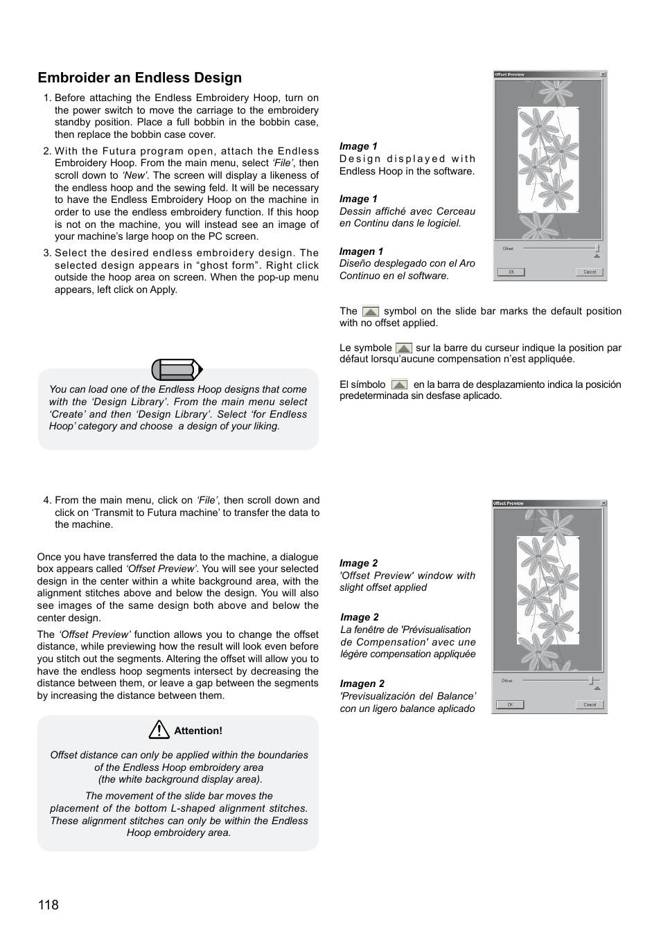 Embroider an endless design | SINGER XL-580 User Manual | Page 120 / 136