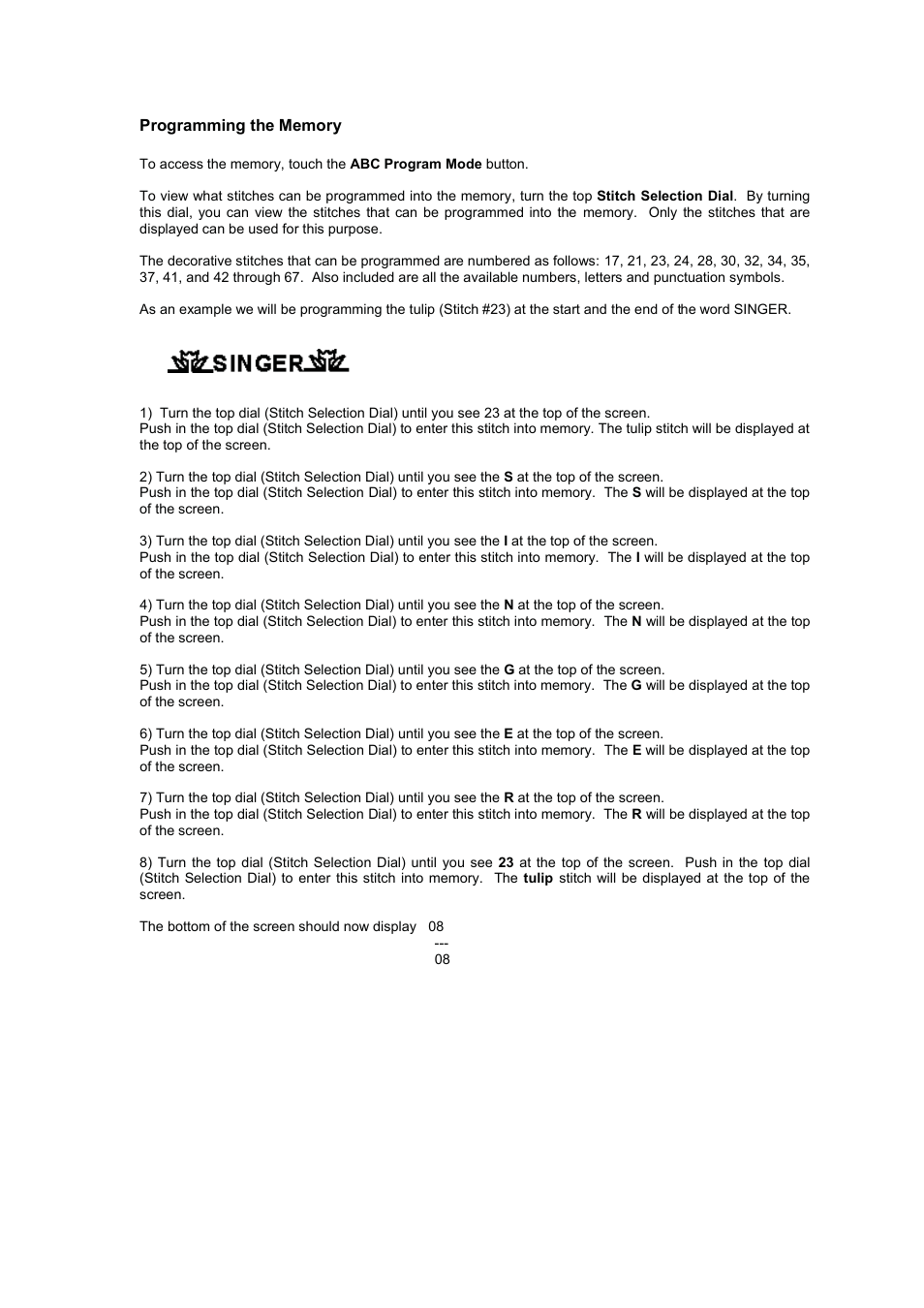 SINGER XL-580 User Manual | Page 130 / 136