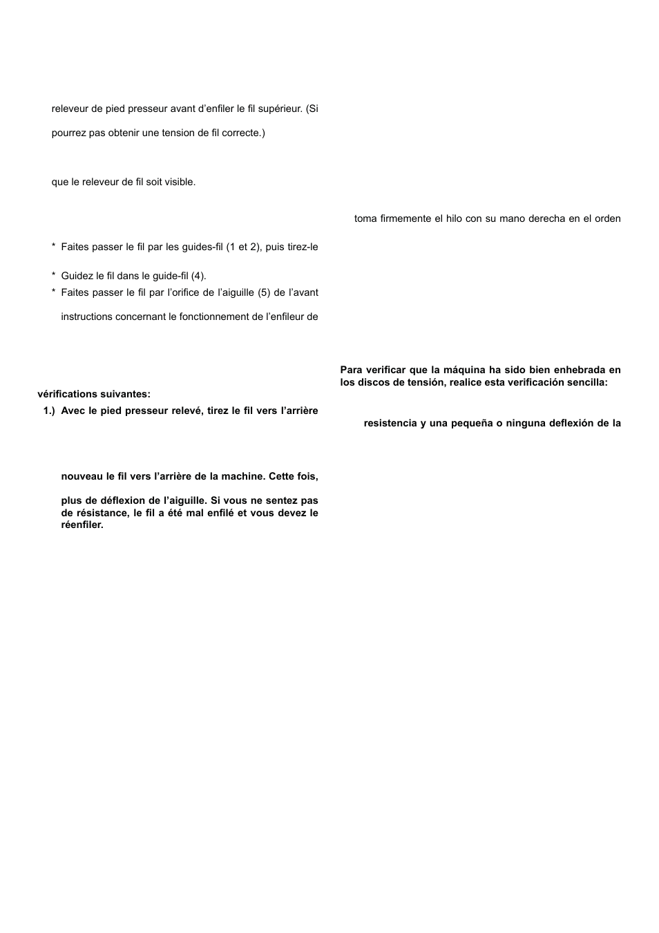 Enfilage du fil supérieur, Enhebrado del hilo superior | SINGER XL-580 User Manual | Page 19 / 136