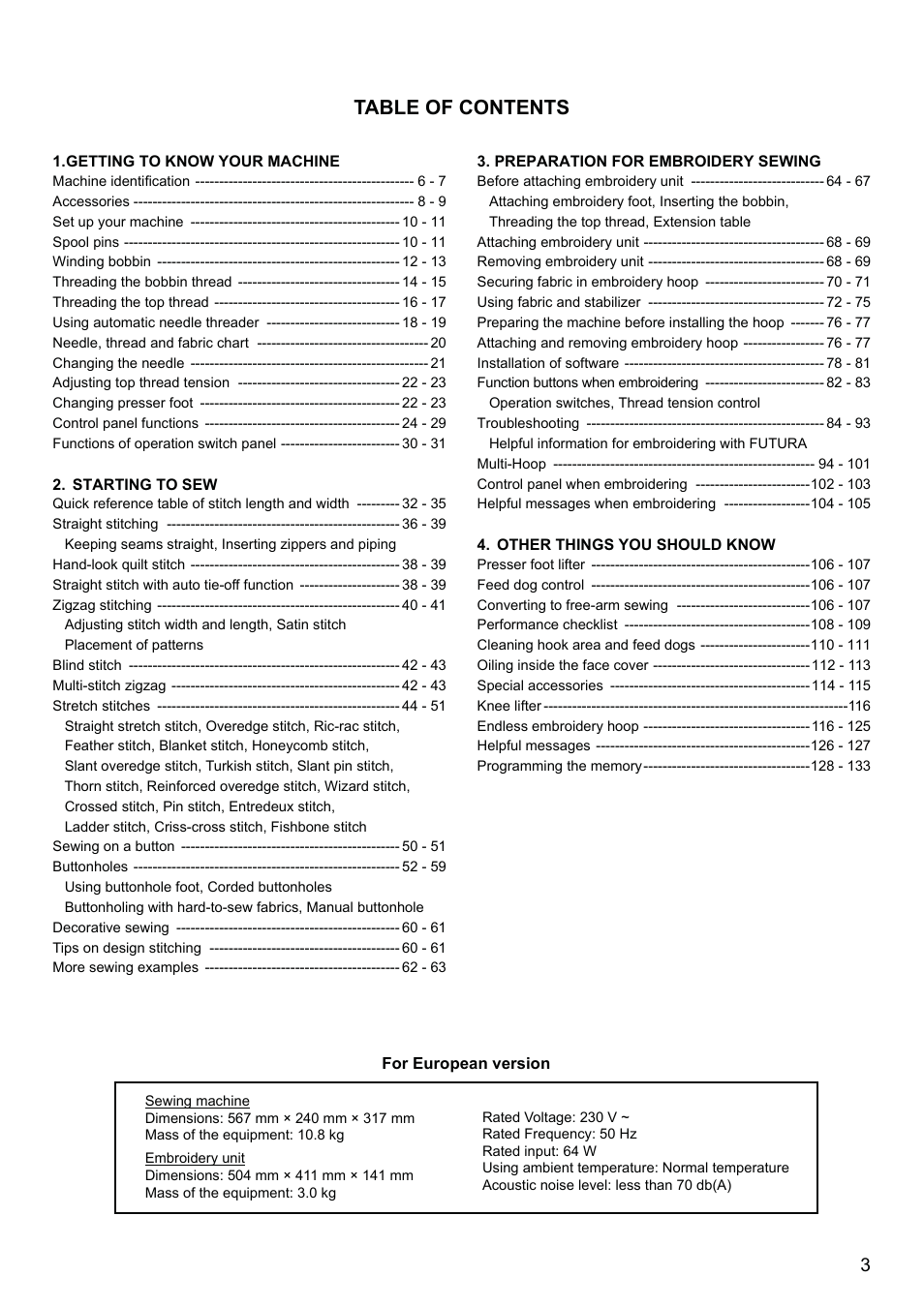 SINGER XL-580 User Manual | Page 5 / 136