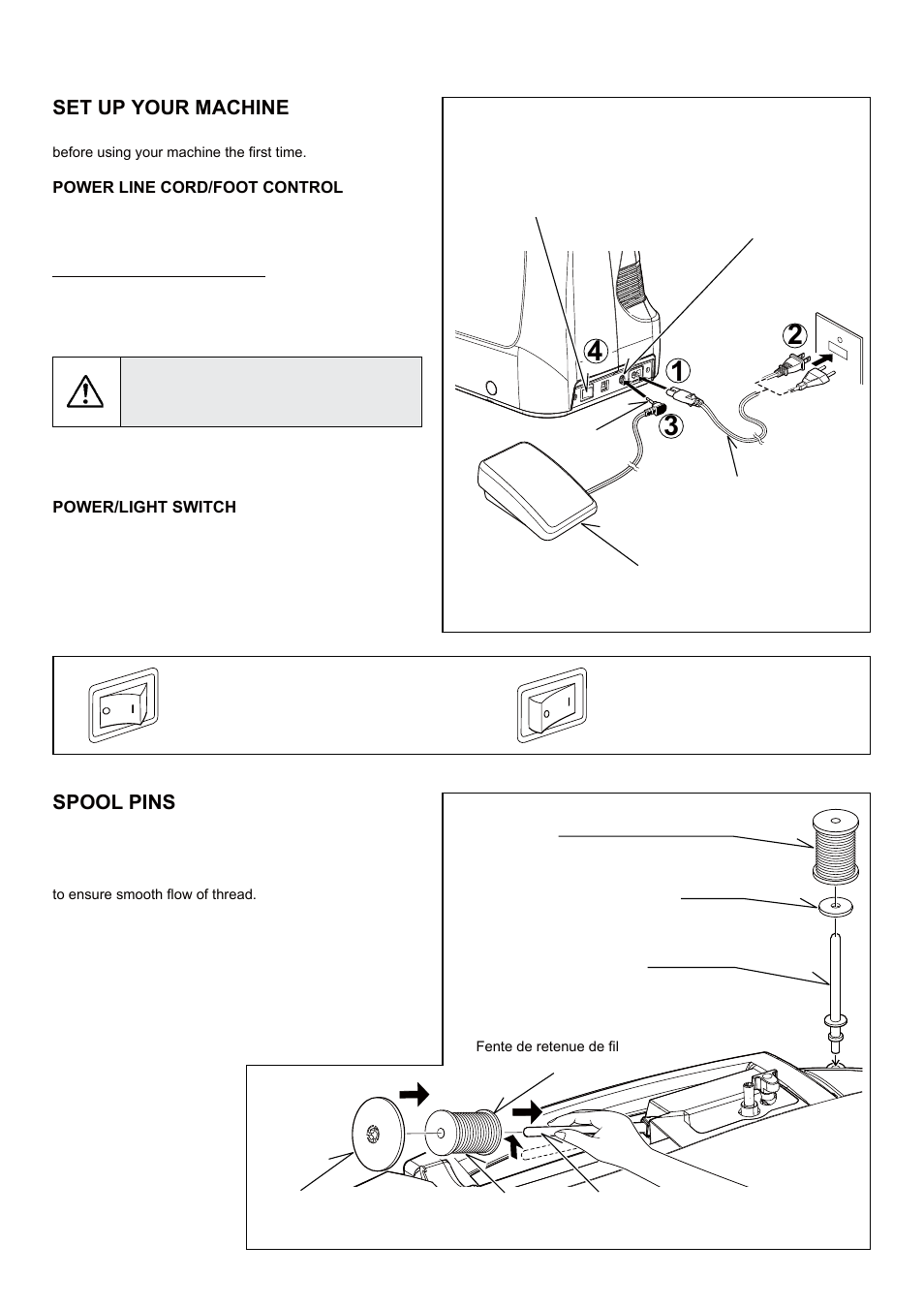 Set up your machine, Vertical spool pin for large thread spool | SINGER 5 FUTURA QUINTET Instruction Manual User Manual | Page 12 / 136