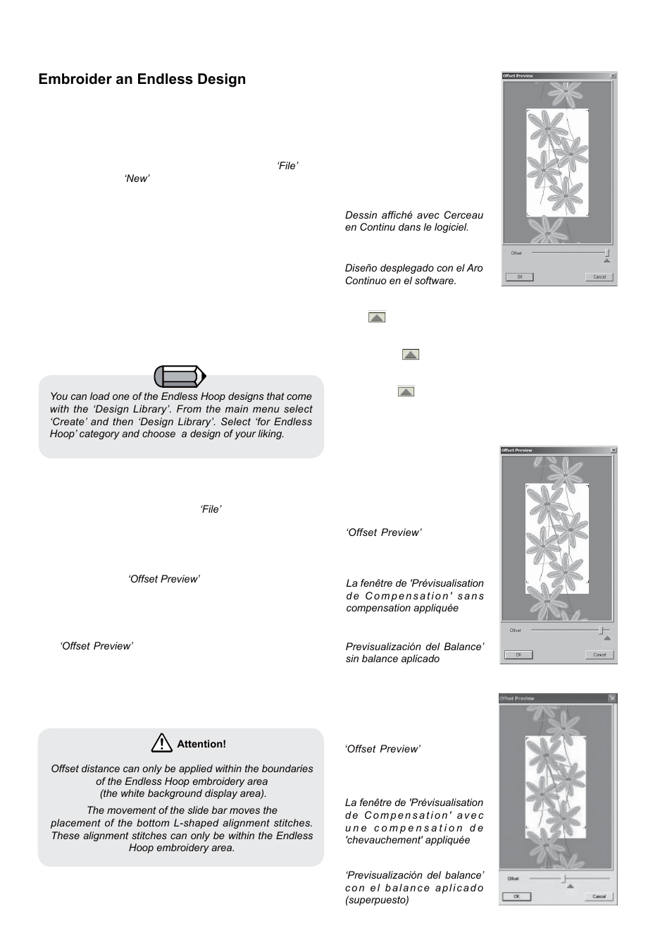 Embroider an endless design | SINGER 5 FUTURA QUINTET Instruction Manual User Manual | Page 120 / 136