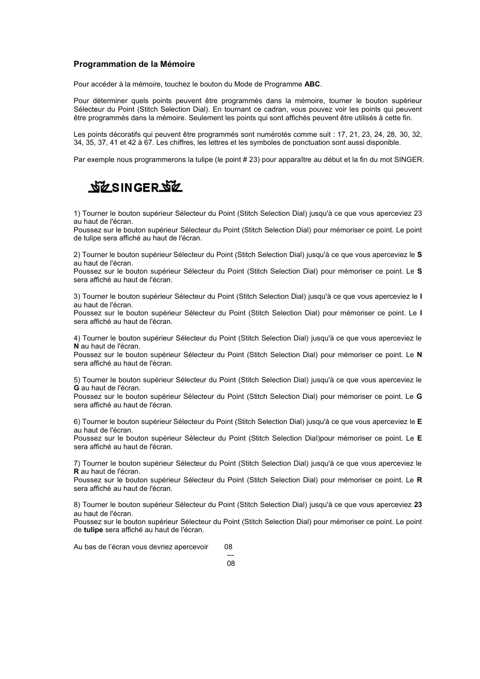 SINGER 5 FUTURA QUINTET Instruction Manual User Manual | Page 132 / 136