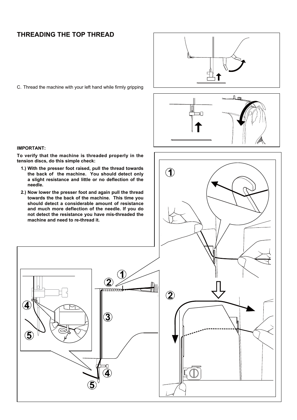 Threading the top thread | SINGER 5 FUTURA QUINTET Instruction Manual User Manual | Page 18 / 136