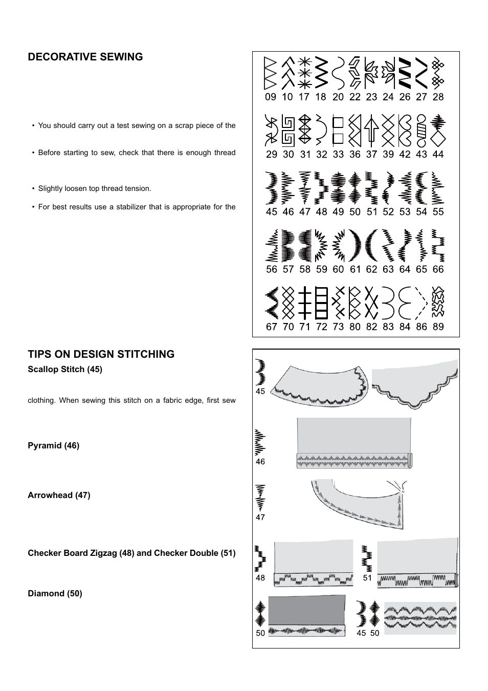 Decorative sewing, Tips on design stitching | SINGER 5 FUTURA QUINTET Instruction Manual User Manual | Page 62 / 136