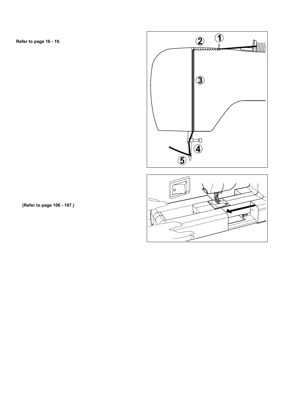 Threading the top thread, Extension table | SINGER 5 FUTURA QUINTET Instruction Manual User Manual | Page 68 / 136