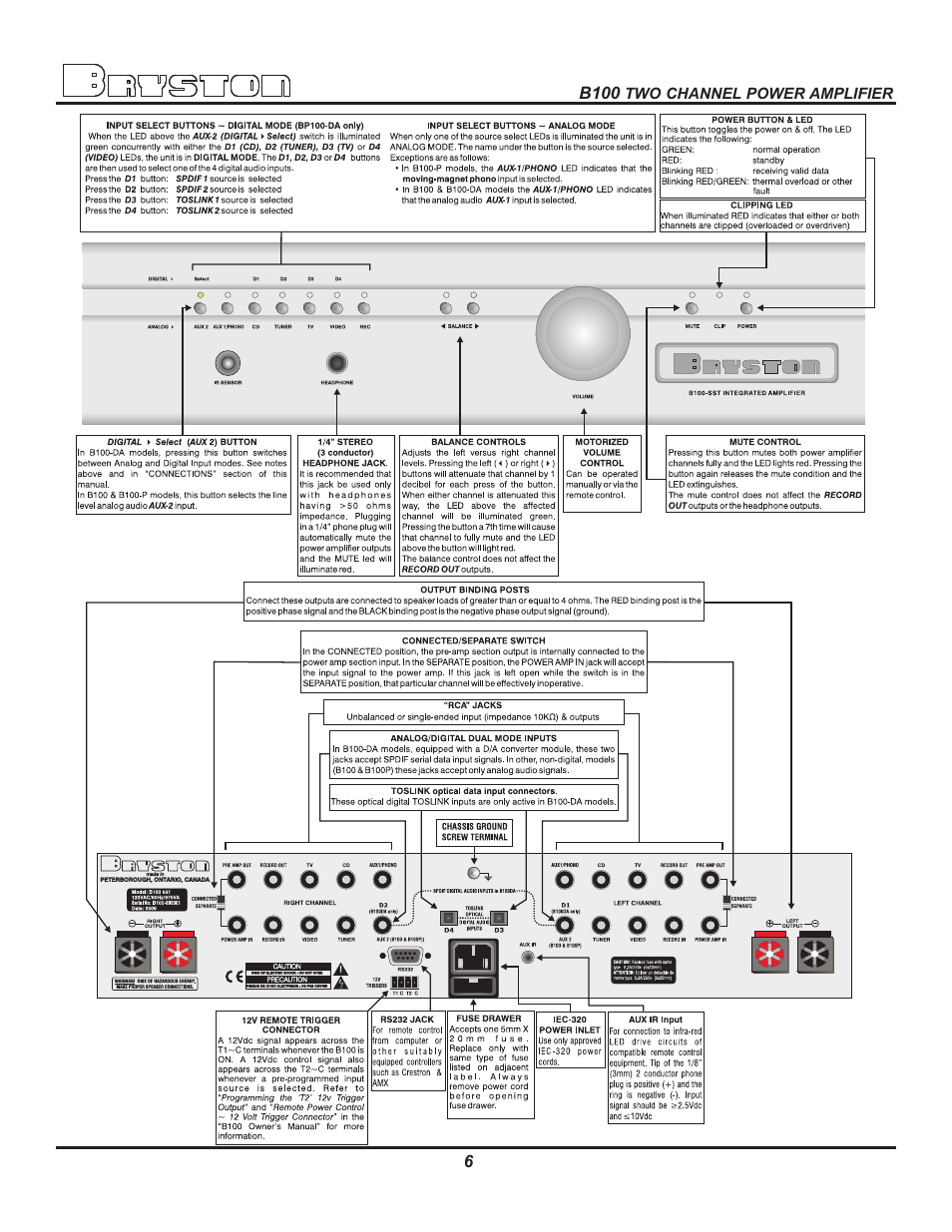 Bryston B100-P User Manual | Page 8 / 10