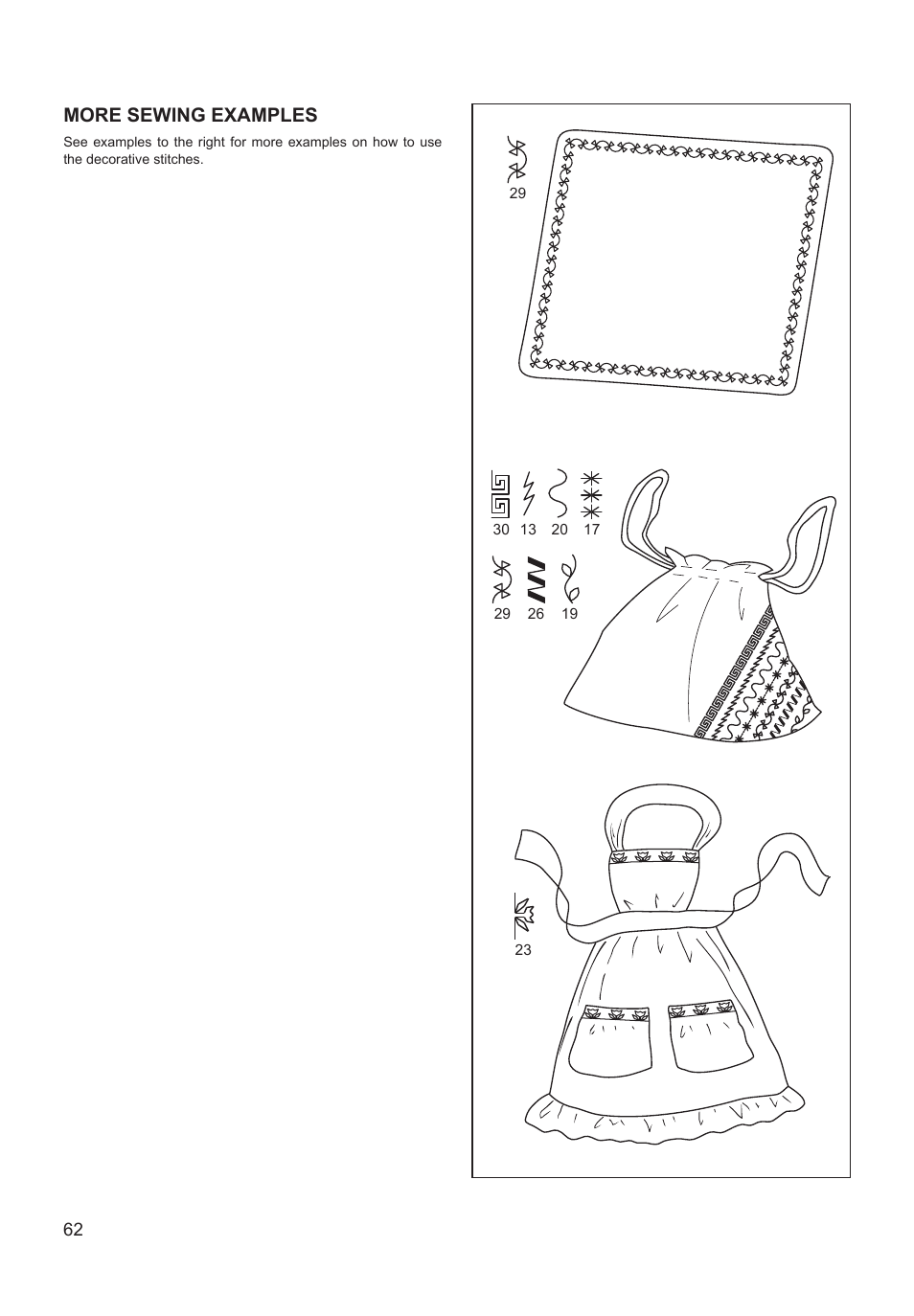 More sewing examples | SINGER XL-550 FUTURA Instruction Manual User Manual | Page 62 / 120