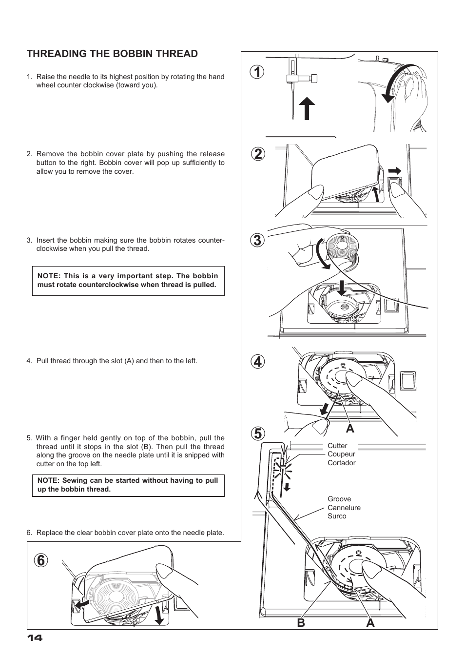 Threading the bobbin thread | SINGER XL-400 FUTURA Instruction Manual User Manual | Page 16 / 112