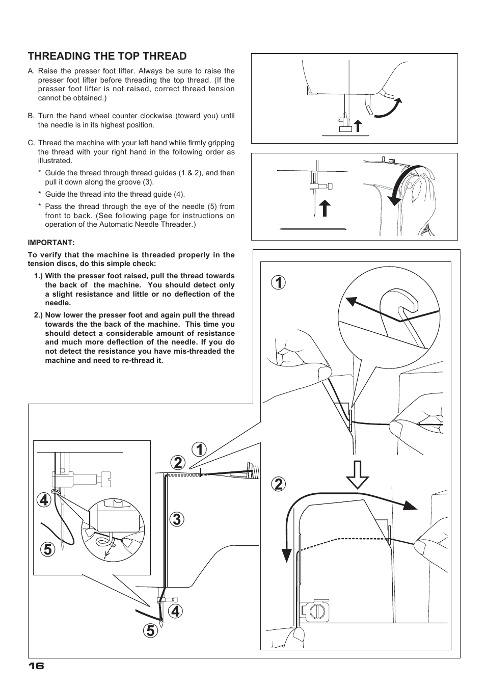 Threading the top thread | SINGER XL-400 FUTURA Instruction Manual User Manual | Page 18 / 112
