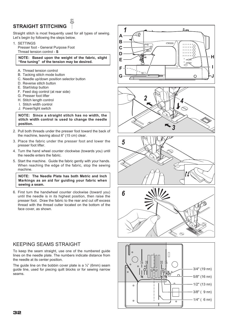 Straight stitching, Keeping seams straight | SINGER XL-400 FUTURA Instruction Manual User Manual | Page 34 / 112