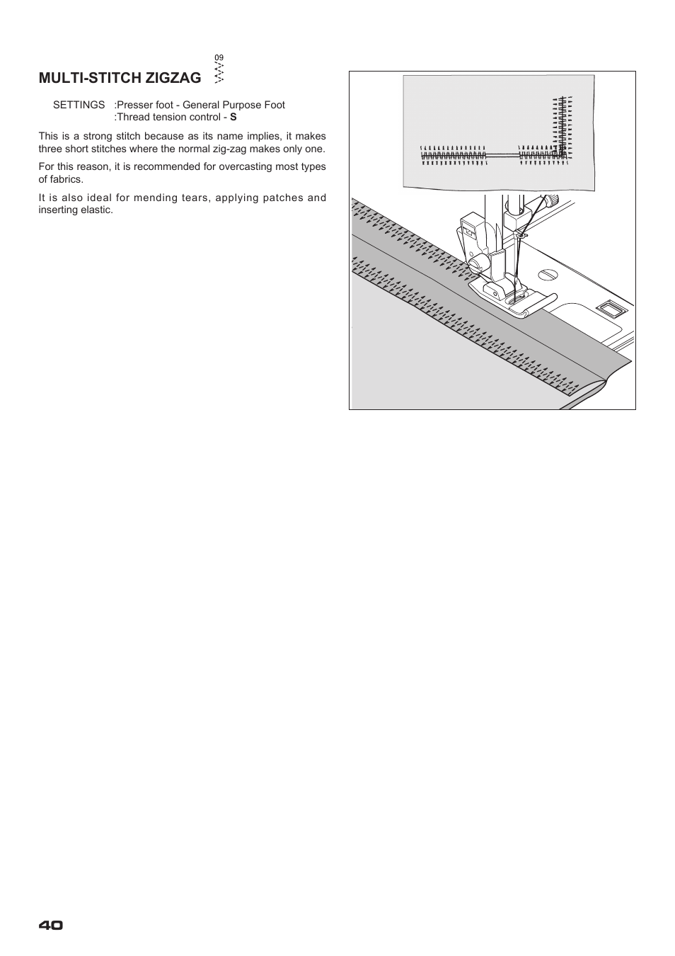 Multi-stitch zigzag | SINGER XL-400 FUTURA Instruction Manual User Manual | Page 42 / 112