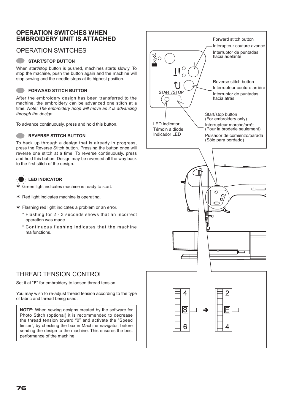 Thread tension control | SINGER XL-400 FUTURA Instruction Manual User Manual | Page 78 / 112