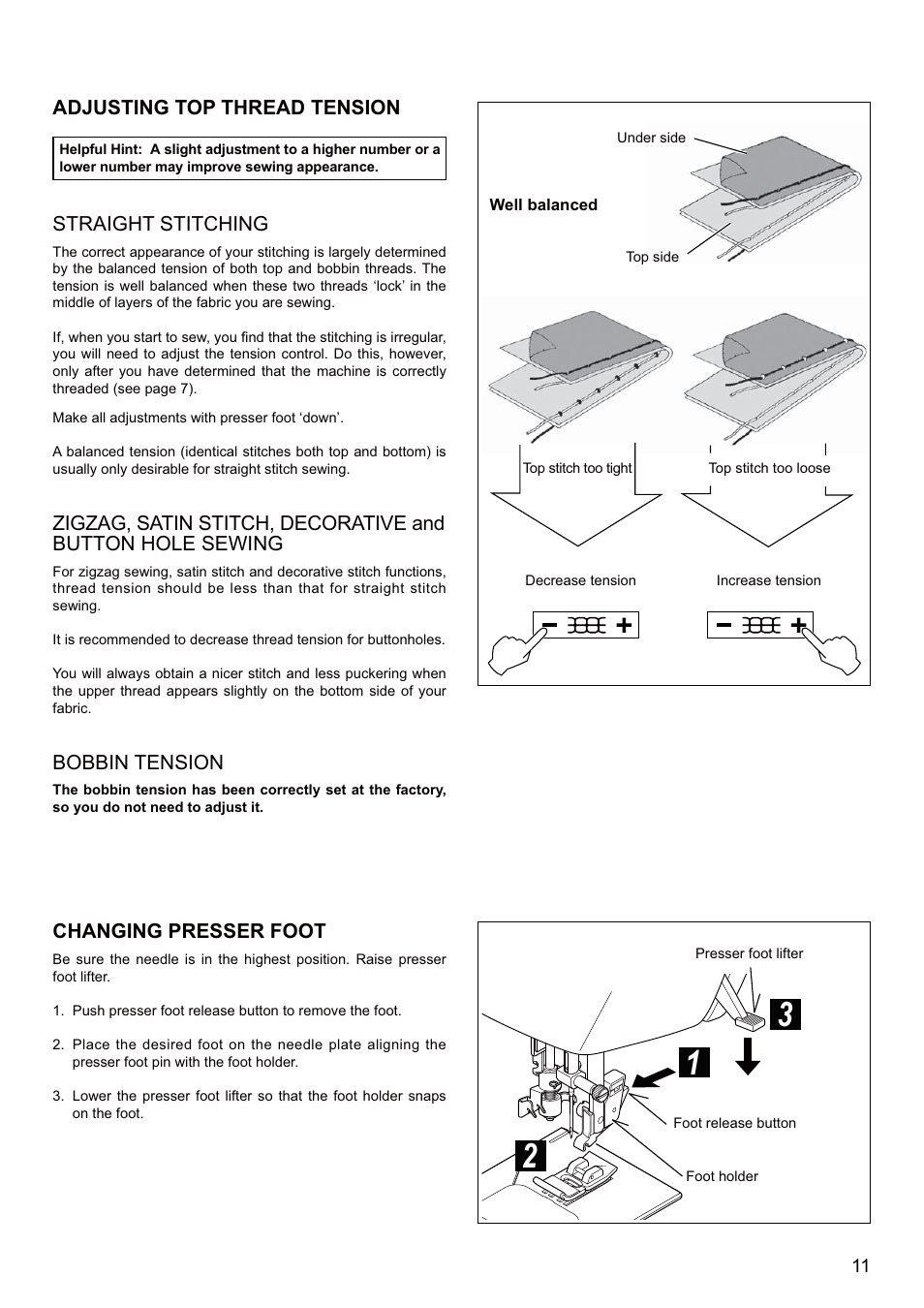 SINGER SEQS-6700 FUTURA QUARTET Instruction Manual User Manual | Page 13 / 68