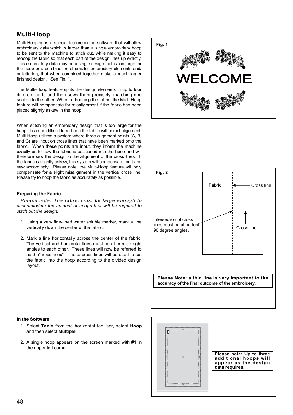 Multi-hoop | SINGER SEQS-6700 FUTURA QUARTET Instruction Manual User Manual | Page 50 / 68