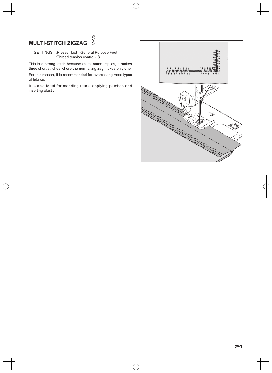 Multi-stitch zigzag | SINGER SEQS-6000 FUTURA QUARTET Instruction Manual User Manual | Page 23 / 64