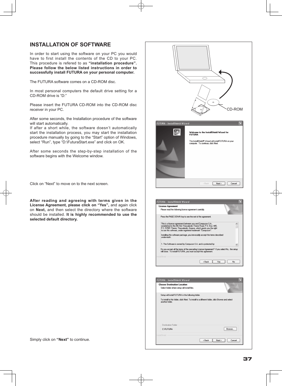 Installation of software | SINGER SEQS-6000 FUTURA QUARTET Instruction Manual User Manual | Page 39 / 64