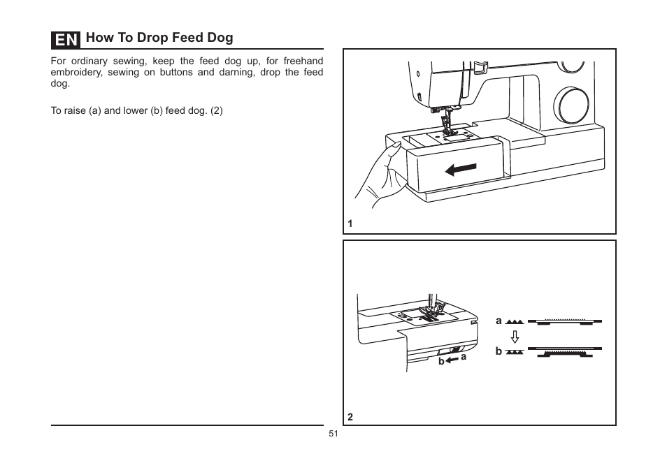 How to drop feed dog | SINGER 5523 SCHOLASTIC Instruction Manual User Manual | Page 58 / 67