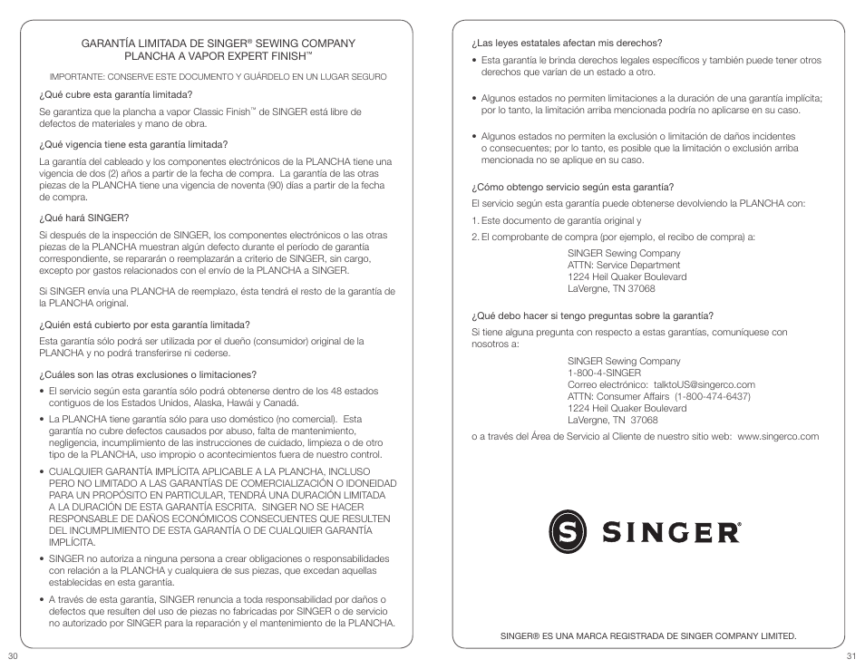 SINGER EXPERT FINISH User Manual | Page 16 / 17