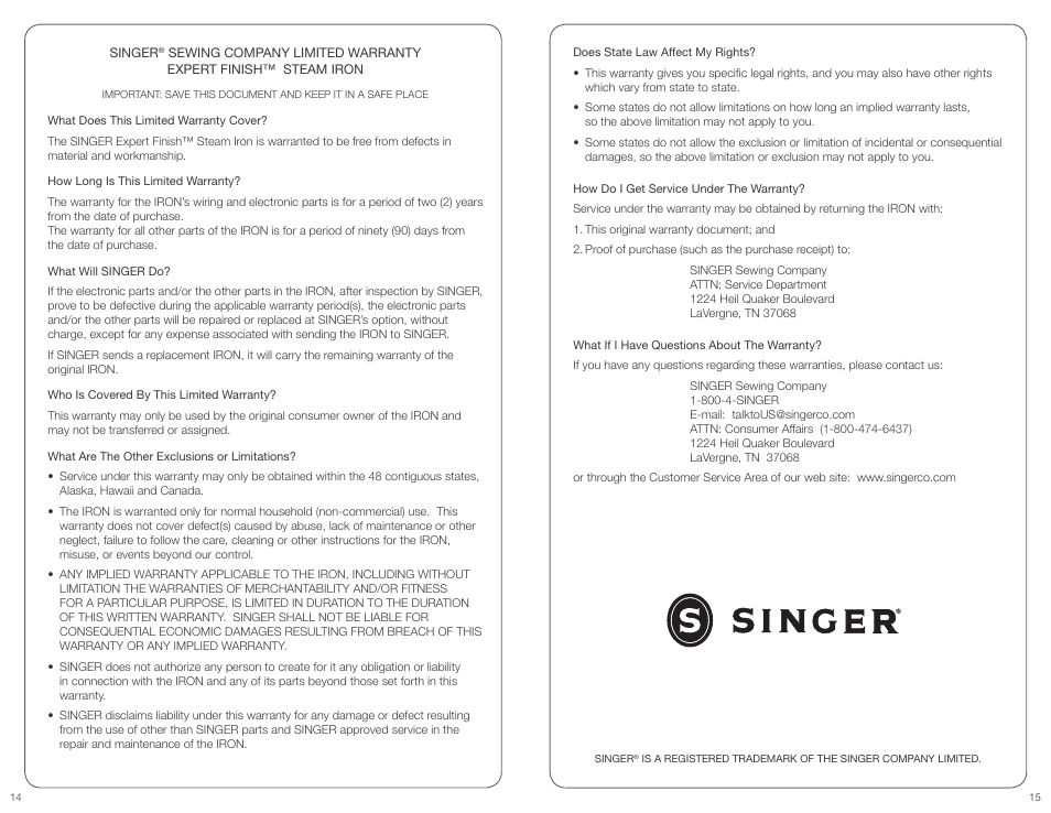 SINGER EXPERT FINISH User Manual | Page 8 / 17