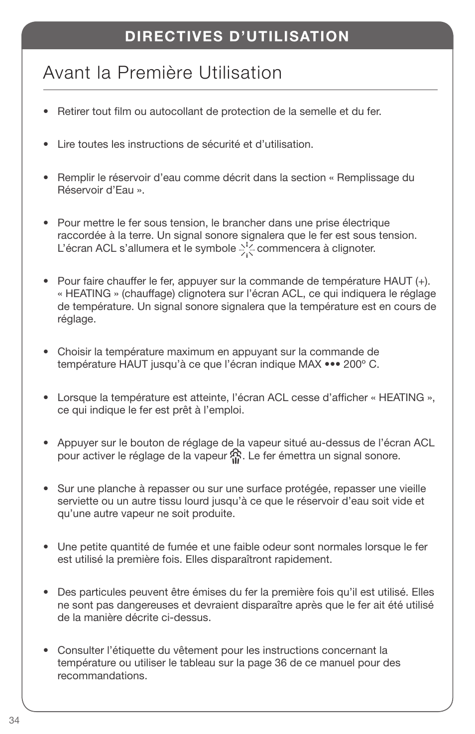 Avant la première utilisation, Directives d’utilisation | SINGER EXPERT FINISH II User Manual | Page 34 / 45