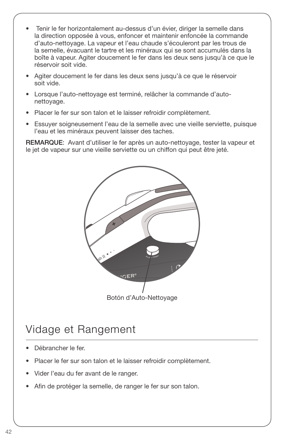 Vidage et rangement | SINGER EXPERT FINISH II User Manual | Page 42 / 45