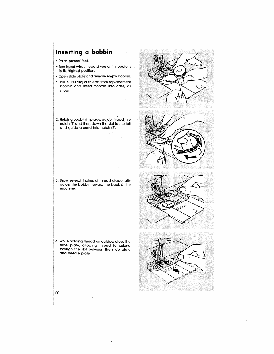 Inserting a bobbin | SINGER 5805 User Manual | Page 22 / 88