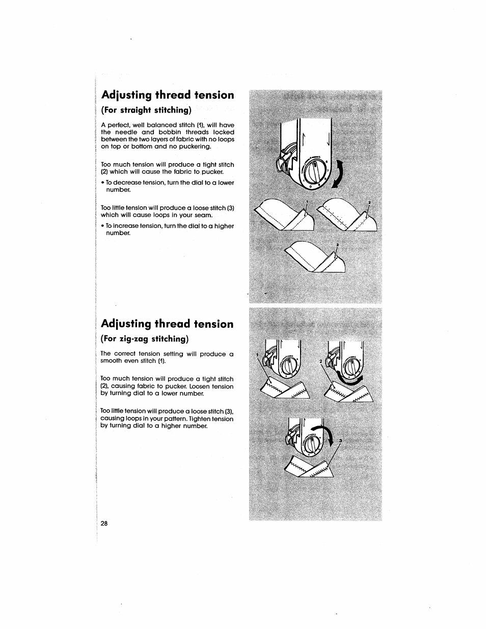 Adjust!ng thread tension, Adjusting thread tension | SINGER 5805 User Manual | Page 30 / 88