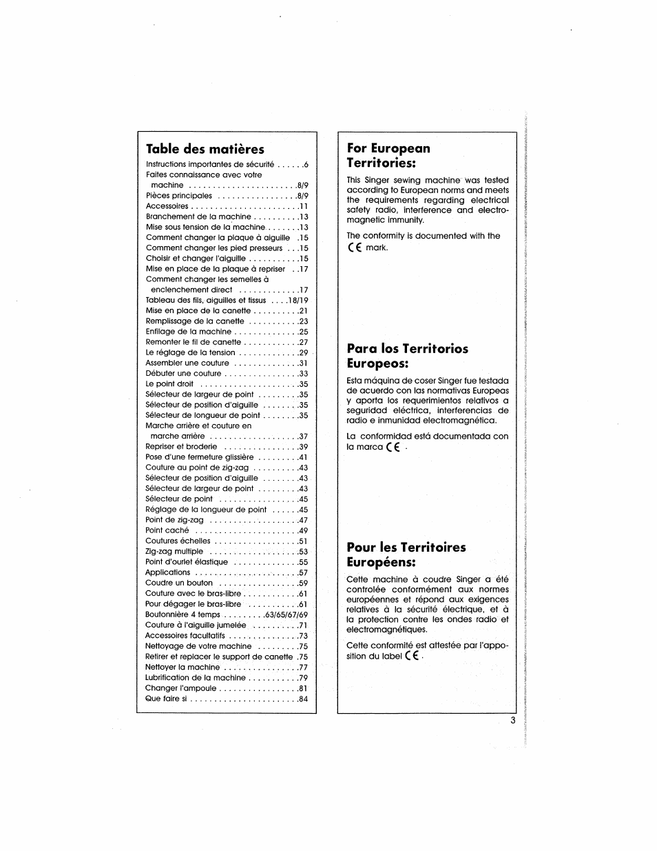 SINGER 5805 User Manual | Page 5 / 88