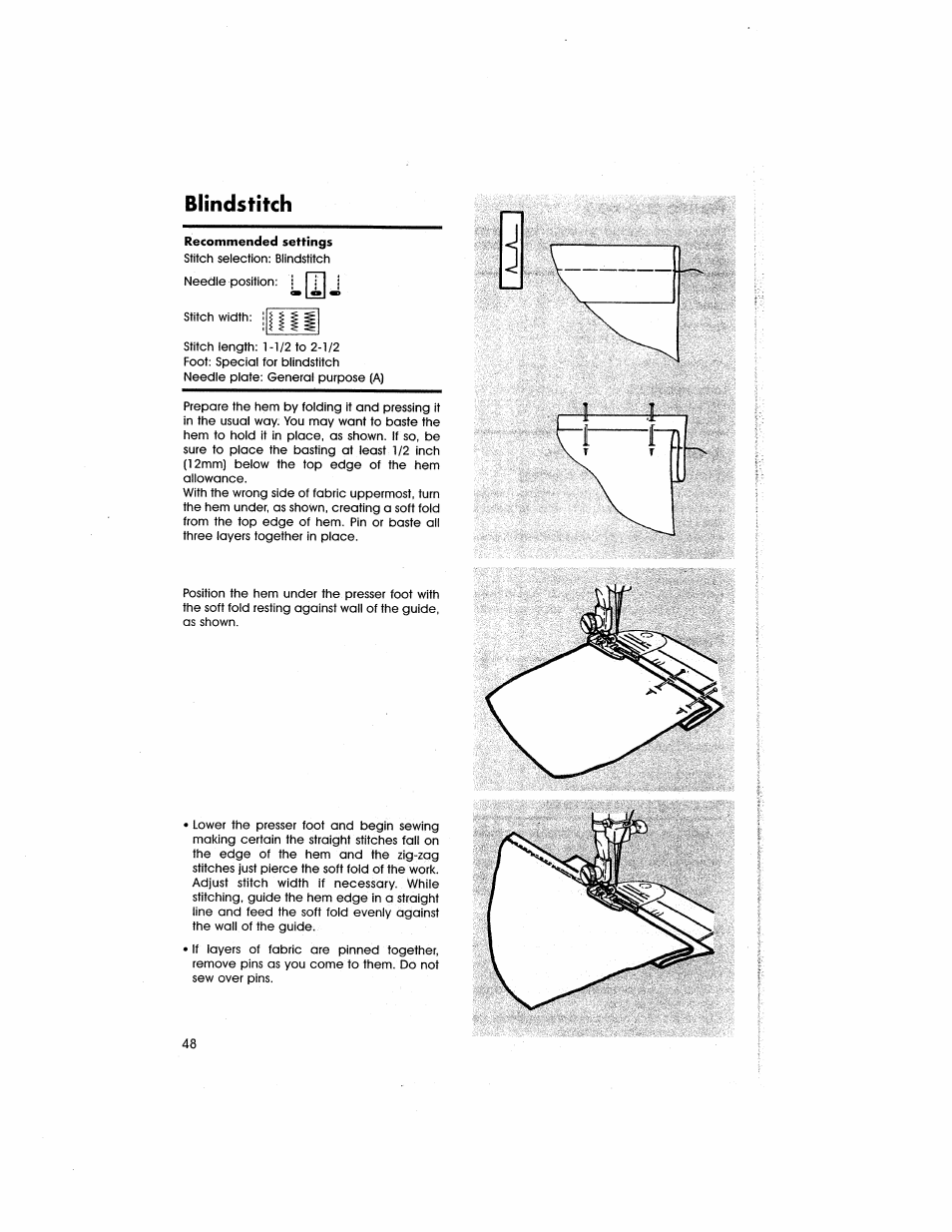 Blindstitch | SINGER 5805 User Manual | Page 50 / 88