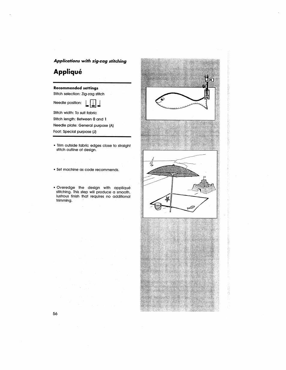 Appliqué, Applique | SINGER 5805 User Manual | Page 58 / 88