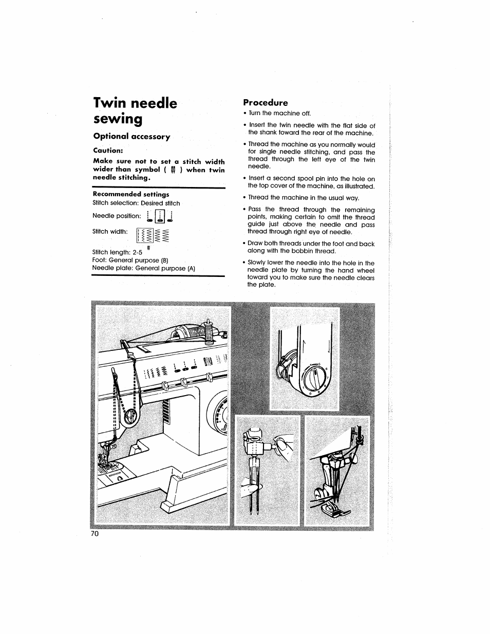 Twin needle sewing | SINGER 5805 User Manual | Page 72 / 88