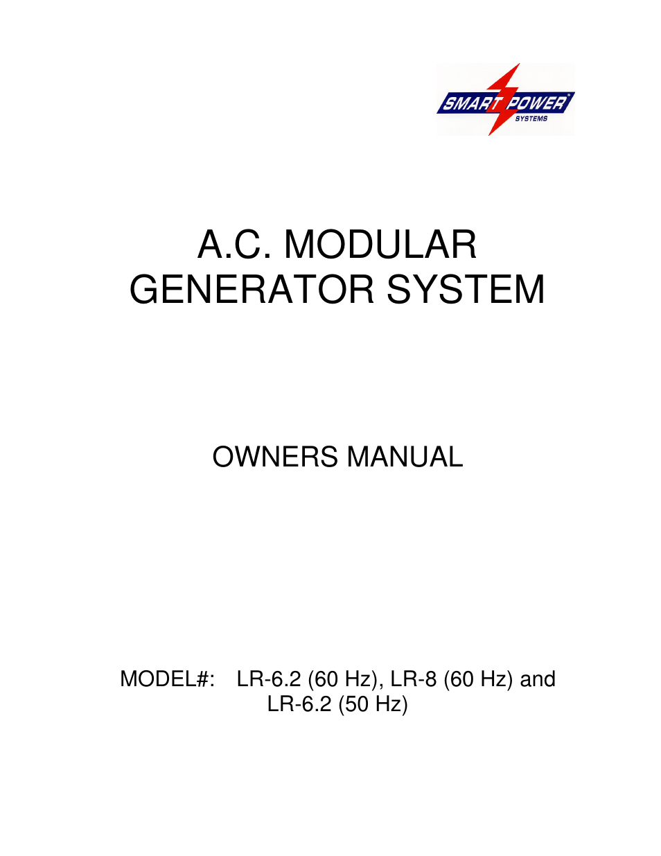 Smart Power Systems LR Series User Manual | 50 pages