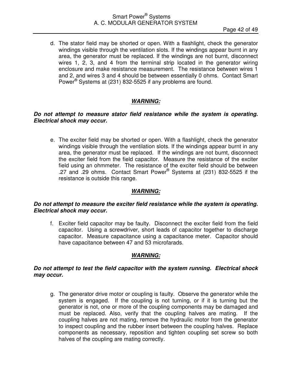 Smart Power Systems LR Series User Manual | Page 43 / 50