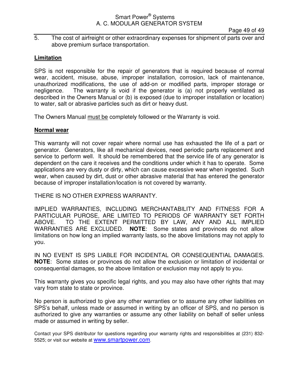 Smart Power Systems LR Series User Manual | Page 50 / 50