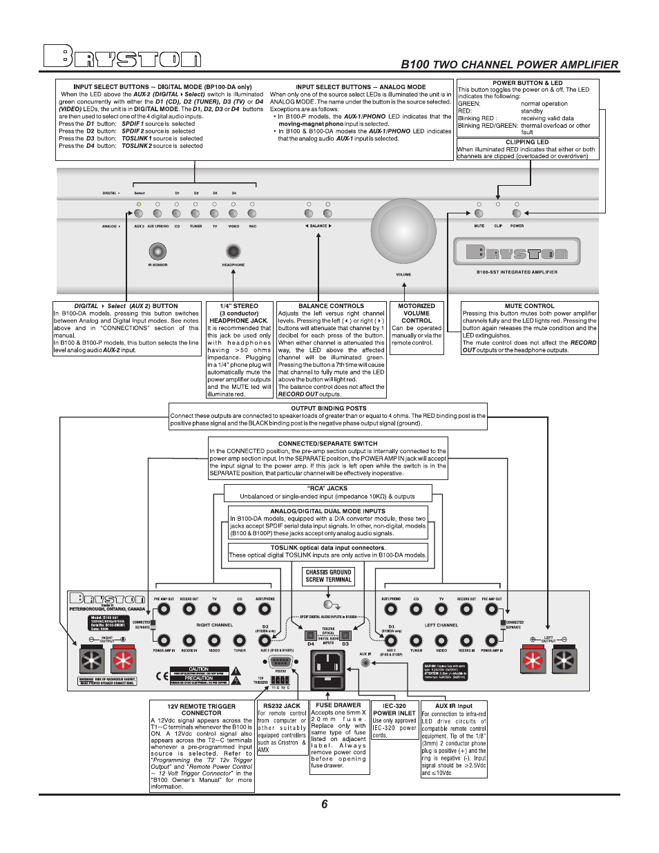 Bryston B100 User Manual | Page 8 / 10