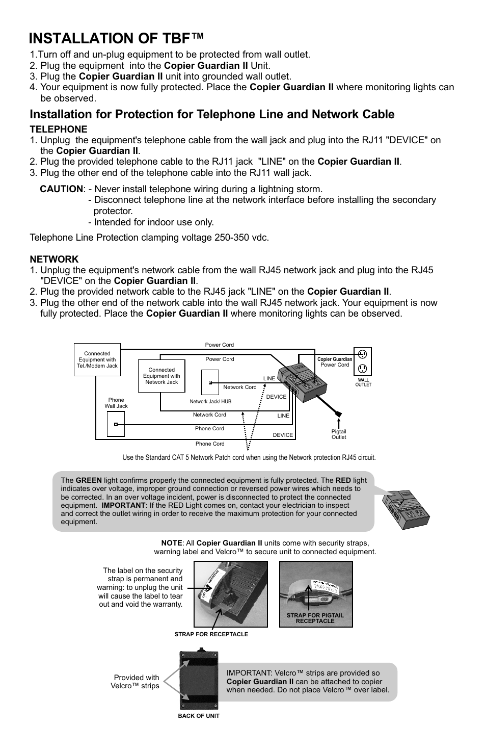Installation of tbf | Smart Power Systems Copier Guardian User Manual | Page 3 / 4