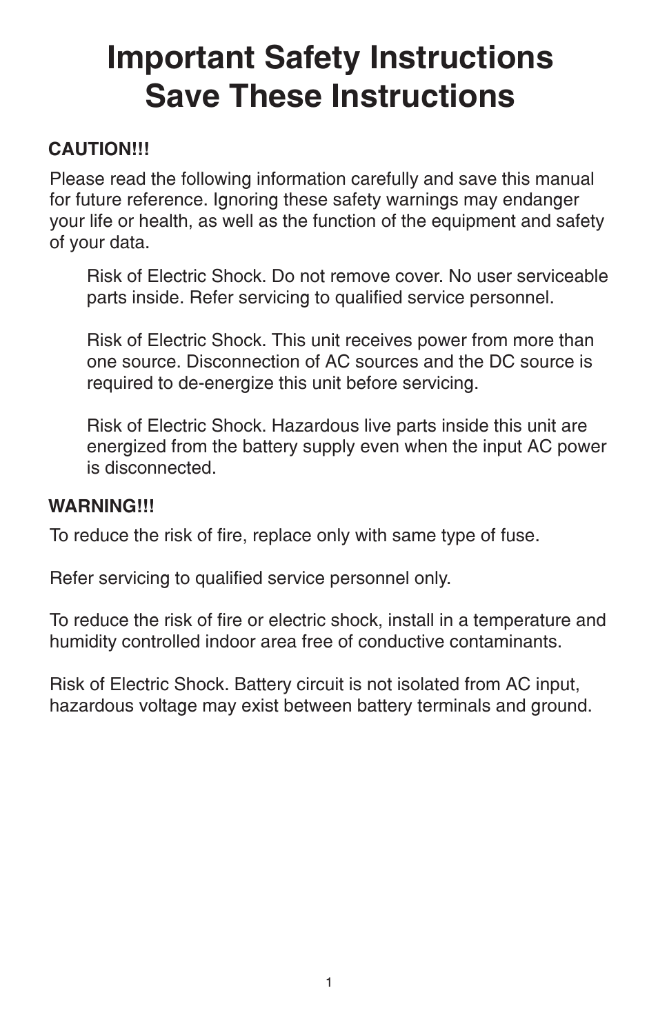 Smart Power Systems Office-TBF UPS User Manual | Page 2 / 15