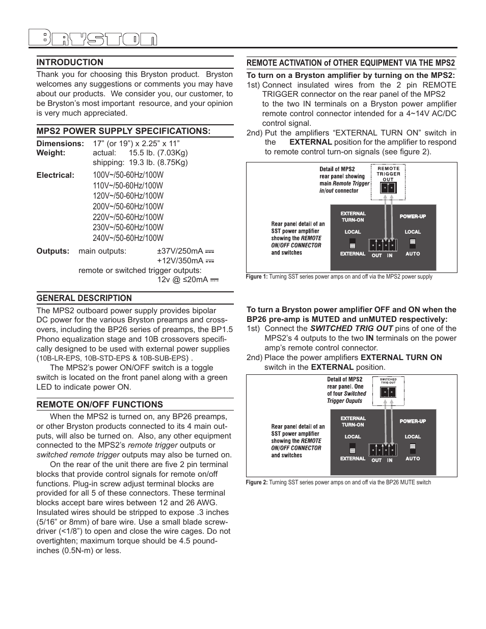 Bryston MPS2 User Manual | Page 3 / 6