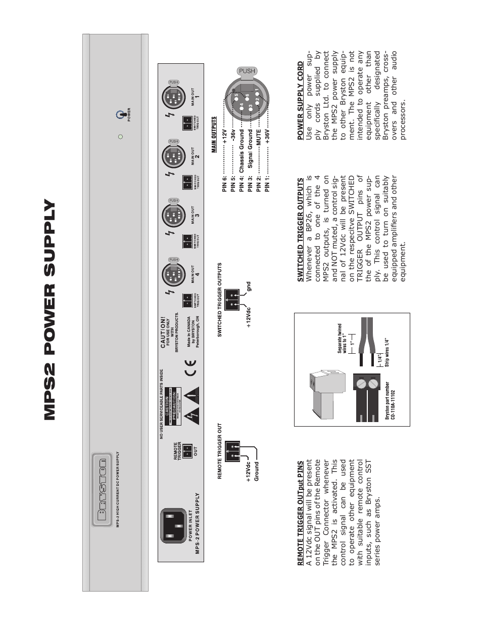 Mps2 power suppl y | Bryston MPS2 User Manual | Page 4 / 6