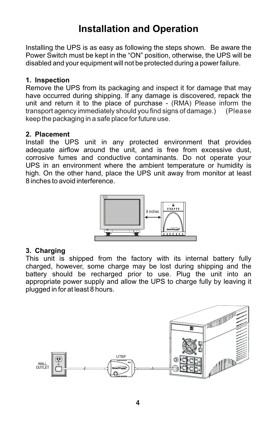 Installation and operation | Smart Power Systems SBP TBF UPS 1000-2000VA User Manual | Page 5 / 13